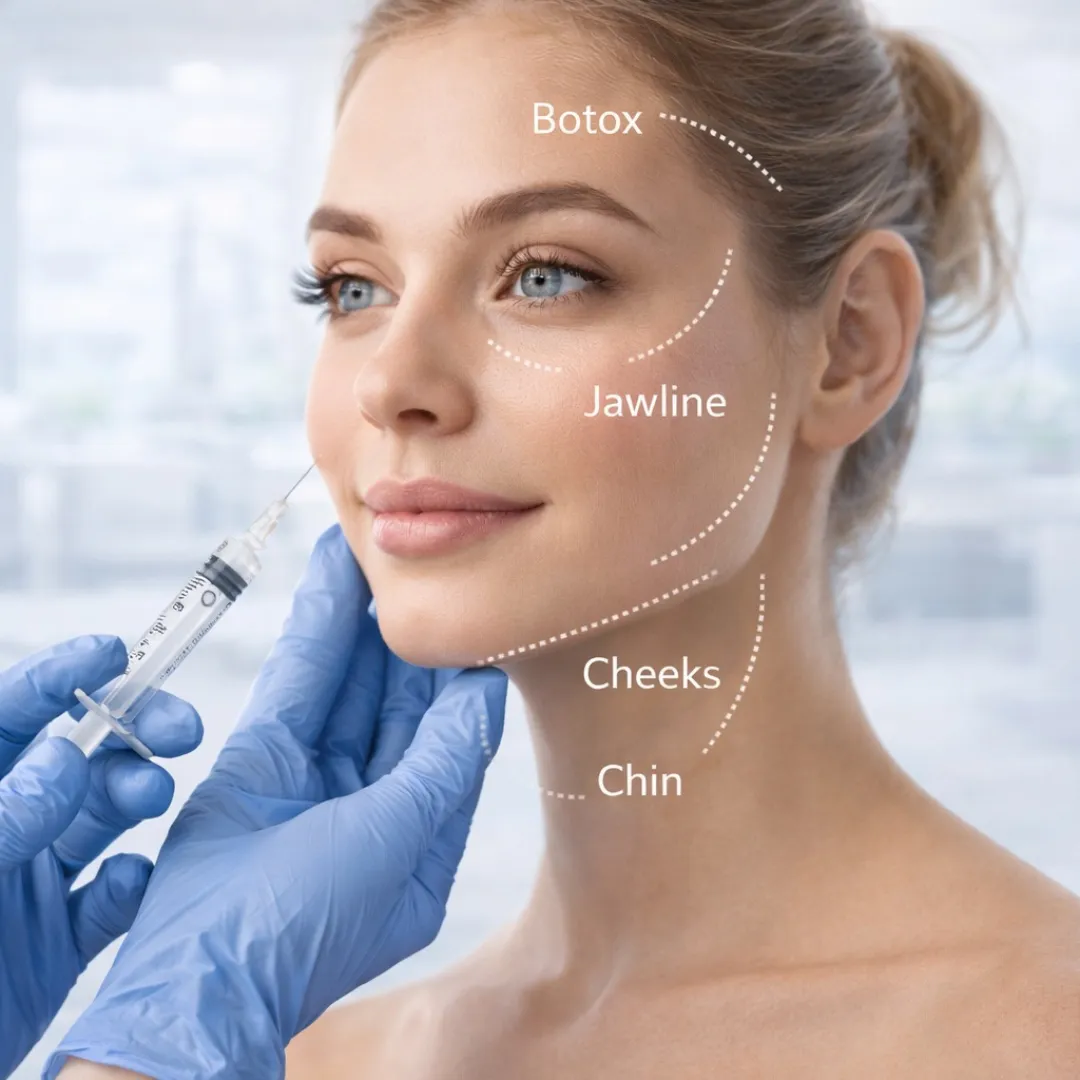 Facial mapping before a PDO thread and injectable treatment